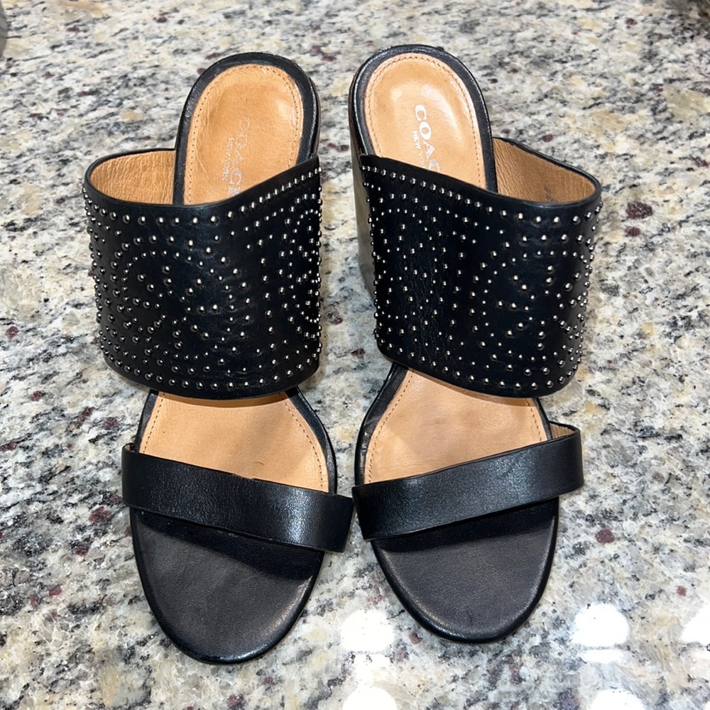 Coach Dutchess Studded Chunky Heel
